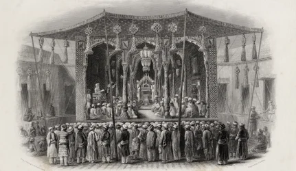 Mohammedanisches Fest des Mohurrum, graviert von J. Godfrey